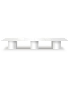 Projekt 7 Rec 480 16 Seater Square Modular Conference Table White