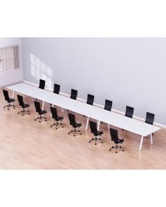 Bentuk 139-60 14 Seater White Conference-Meeting Table