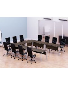 Figura 72-12 12 Seater Dark Walnut U-Shaped Conference-Meeting Table