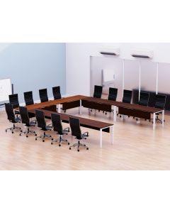 Figura 72-16 12 Seater Apple Cherry U-Shaped Conference-Meeting Table