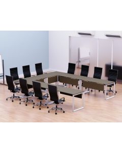 Vorm 136-12 12 Seater Brown Linen U-Shaped Conference-Meeting Table