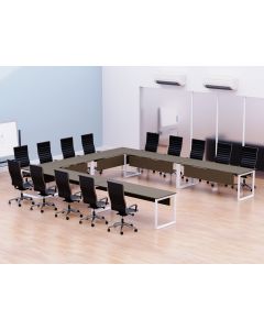 Vorm 136-16 12 Seater Brown Linen U-Shaped Conference-Meeting Table