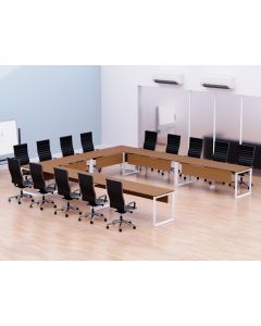 Vorm 136-16 12 Seater Light Walnut U-Shaped Conference-Meeting Table