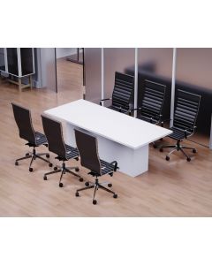 Mahmayi Newly-Crafted Conference Table for Office, Office Meeting Table, Conference Room Table (White, 240)