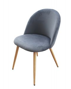 Mahmayi HYDC019 Velvet Grey Dining Chair for Living Room