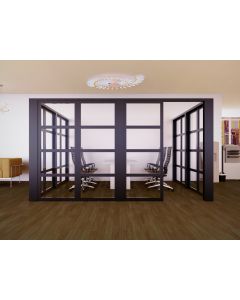 Mahmayi Black Aluminum Glass Partition with Full Clear Glass and Tile Per Square Meter With Free Professional Installation