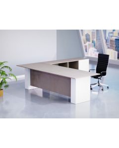 Mahmayi Light Concrete-Premium White ED4-LSLCW Executive Desk 180 cm