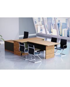 Mahmayi Natural Dijon Walnut Lava Grey ED5-LSNDW-LG Executive Desk 320 cm