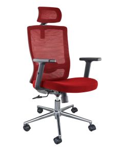 SleekLine T01B High Back Ergonomic Office Mesh Chair - Red