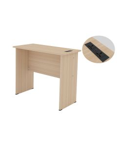 Mahmayi Modern Study Table with BS01 Desktop socket and USB A/C Port for Dining Room, Living Room, Study Room, Home, Office (90 cm, Oak)