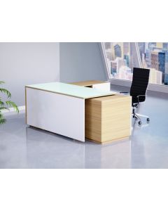Mahmayi Coco Bolo and Premium White GED-3 Glass Executive Desk 180 cm