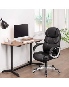 Mahmayi Songmics Black Obg24B Newly Desiged High Back Chair for Home Office, Meeting Room, Home, Living Room