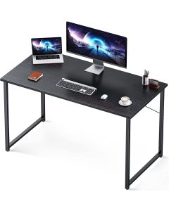 Mahmayi Modern ZCD-12A Black Computer Desk with Adjustable Leg Pads, Sturdy Anti-Rust Steel Frames for Home, Office, Living Room, Workstation 120x60 cm