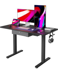 Mahmayi Simplistic ZCD-28B Black Standing Desk with Adjustable Legs, Sturdy Anti-Rust Steel Frames for Home, Office, Living Room, Workstation 120x60cm