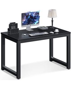 Mahmayi Modern ZCD-25A Black Computer Desk with Adjustable Leg Pads, Sturdy Anti-Rust Steel Frames for Home, Office, Living Room, Workstation 120x60cm
