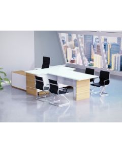 Mahmayi Coco Bolo + Premium White GED-5 Glass Executive Desk 320 cm