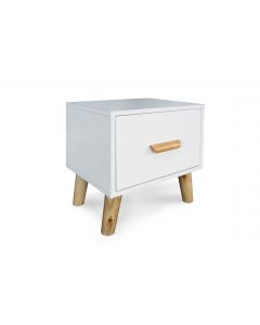 Mahmayi 303-1 Modern Wooden Side Table Storage Unit White Melamine