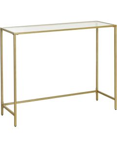 Mahmayi Tempered Glass Console Table for home and Office - Golden
