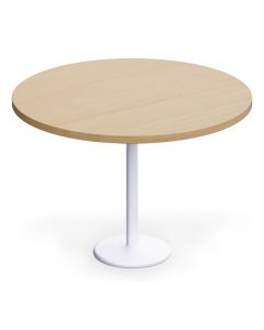 Rodo 500E Oak Round Table with white round base - 120cm