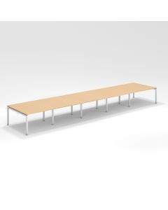 Shared Structure 10 Seater in Oak Color with No Dividers without Drawers without Mesh Chairs and Worktop W160cm x D75cm