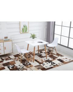 Cenare Dining Set (Dining Table With 2 X Plastic Chair) White