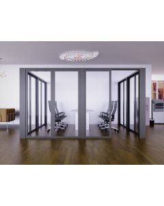 Mahmayi Grey Aluminum Glass Partition with Full Clear Glass without Tile Per Square Meter With Free Professional Installation