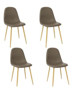 Mahmayi HYDC001 Washable Fabric Cushion Seat Back Dining Grey Chair - Set of 4