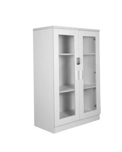 Carre 120 White Medium Height Cabinet with Digital Lock