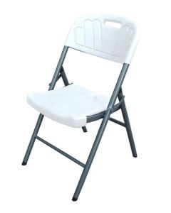 Mahmayi White HY-Y28-WHT Plastic Folding Chair for Modern Office, Meeting Room, Home, Living Room