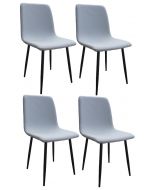Mahmayi HYDC058 Fabric Cushion Grey Dining Chair for Kitchen, Living Room - Pack of 4