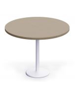 Mahmayi 500E Linen Pantry Table with white round base - 100cm