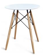 Mahmayi TJ HYT08 60DIA White Round Table with Quad Leg base - 60cm