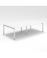 Shared Structure 4 Seater in White Color with No Dividers without Drawers without Mesh Chairs and Worktop W120cm x D60cm