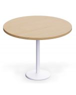 Mahmayi 500E Oak Pantry Table with white round base - 100cm
