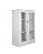 Carre 120 White Medium Height Cabinet with Digital Lock