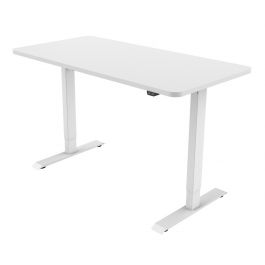 Mahmayi ET114E-N 55 x 28 Inches Electric Stand Up Desk Workstation, Computer Standing Table Height Adjustable Desk - White