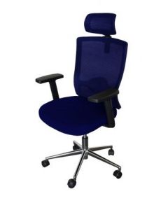 SleekLine T01B Medium Back Ergonomic Office Mesh Chair - Blue