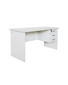 Mahmayi MP1 140x80 Writing Table With Hanging Pedestal - White