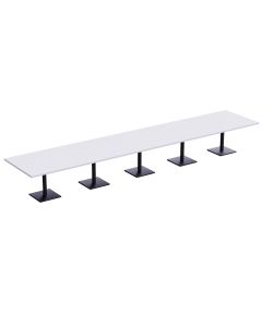 Ristoran 500X500E-600 20 seater Square Base Cafe-Dining-Meeting Table White