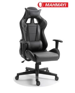Mahmayi PU Seat adjustable height Gaming Chair PU Leatherette for Gaming, Play Station - Grey
