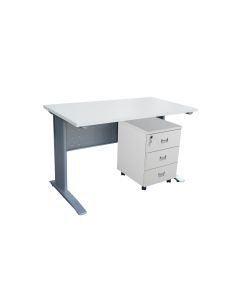 Mahmayi Stazion Newly Crafted 1210 Office Desk With Drawers For Multi-Pupose Uses in Conference Room, Meeting Room, Office- (White)