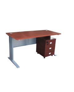 Stazion 1410 Modern Office Desk Apple Cherry with Drawers