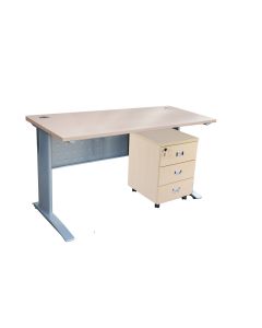 Mahmayi Ultra-Modern Stazion 1410 Office Desk With Drawers For Multi-Purpose Uses in Conference Room, Meeting Room, Office- (Oak)