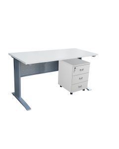 Mahmayi Modern 1410 Office Desk With Drawers For Multi-Pupose Uses in Conference Room, Meeting Room, Office- (White)