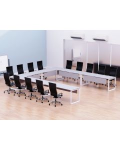 Vorm 136-16 12 Seater White U-Shaped Conference-Meeting Table