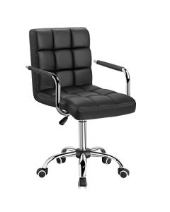 Mahmayi HYL-047 Medium Back Chair, PU Leather Executive Conference Chair, Office Meeting Room Chair - Black