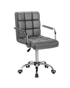 Mahmayi HYL-047 Medium Back Chair, PU Leather Executive Conference Chair, Office Meeting Room Chair - Grey