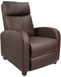Mahmayi Pu Leather Single Seater Recliner Chair - Brown