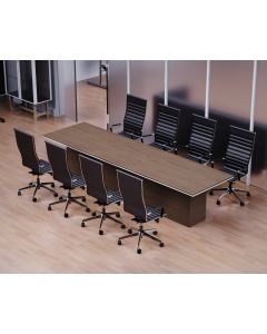 Mahmayi Simplistic Conference Table for Office, Office Meeting Table, Conference Room Table (Truffle Davos Oak, 360)