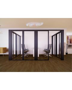 Mahmayi Black Aluminum Glass Partition with Full Clear Glass without Tile Per Square Meter With Free Professional Installation